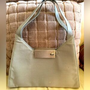 Ferragamo gray fabric purse